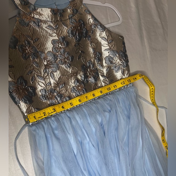 Speechless Blue and Silver Floral girl Dress - Picture 5 of 7